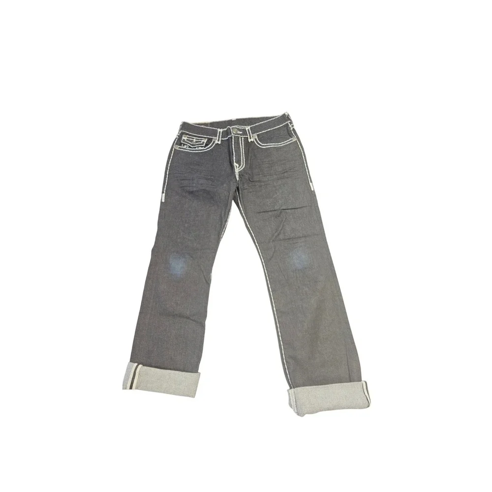 True Religion Ricky Relaxed Straight Super T Dark Wash Jeans Mens 36 Italian Fab